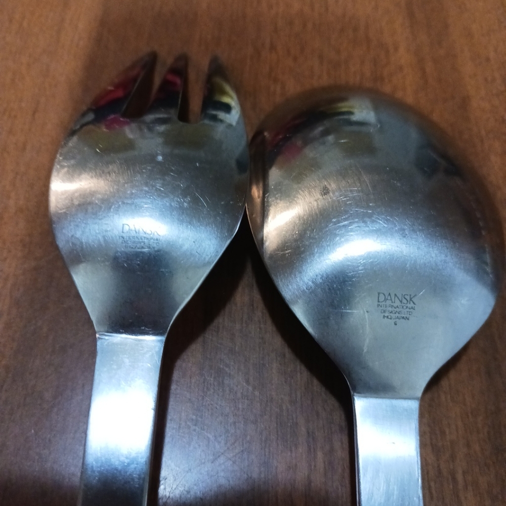 Dansk Serving Dlatware Fork Spoon Discontinued Pair - Picture 7 of 7